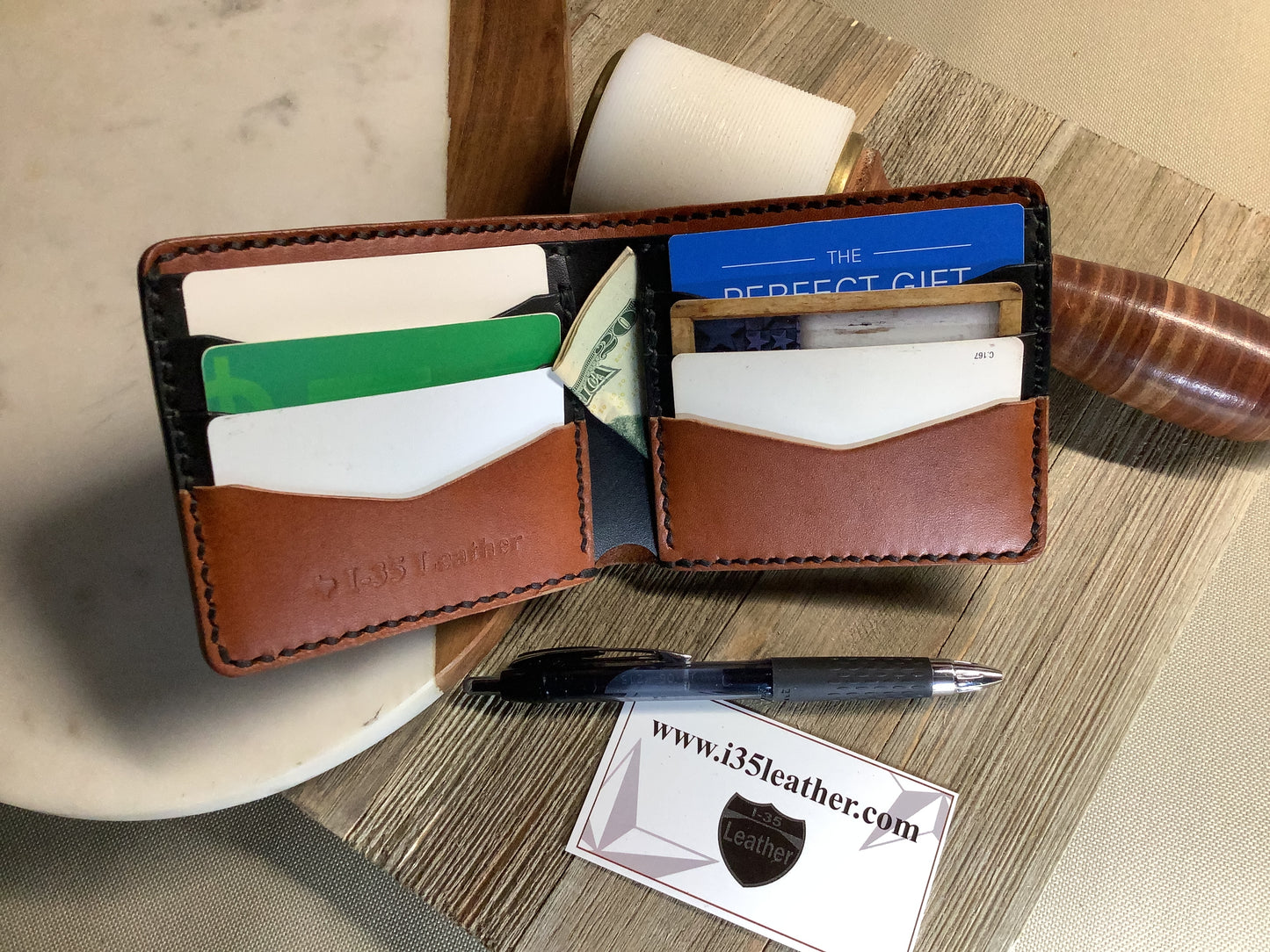 Bifold Wallet - English Tan with Black interior