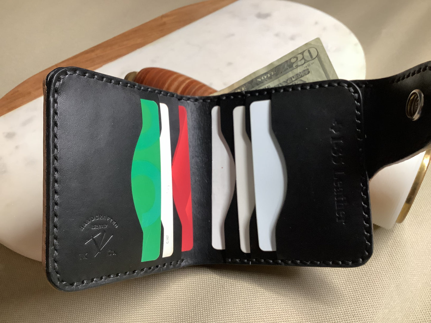 I-35 Leather - Bifold Snap Wallet - Natural Python Embossed Leather