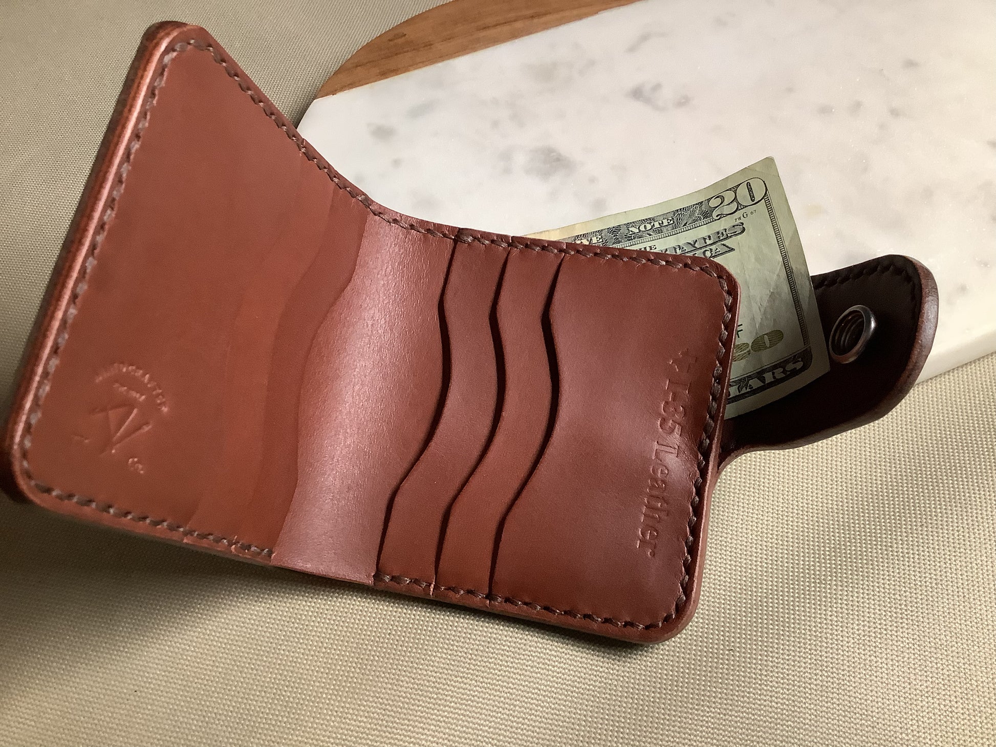 I-35 Leather - Bifold Snap Wallet - Dark Python Embossed Leather