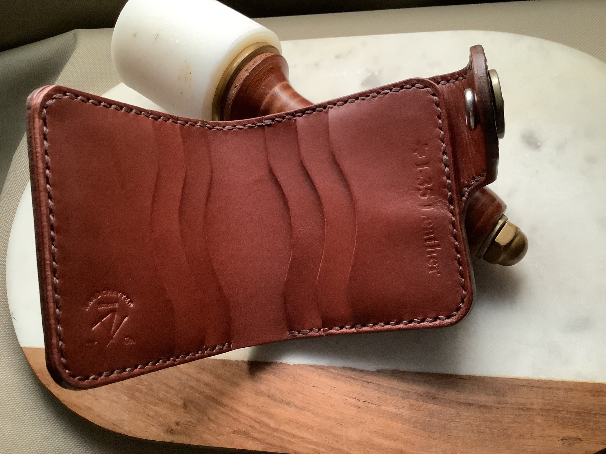 I-35 Leather - Bifold Snap Wallet - Dark Python Embossed Leather