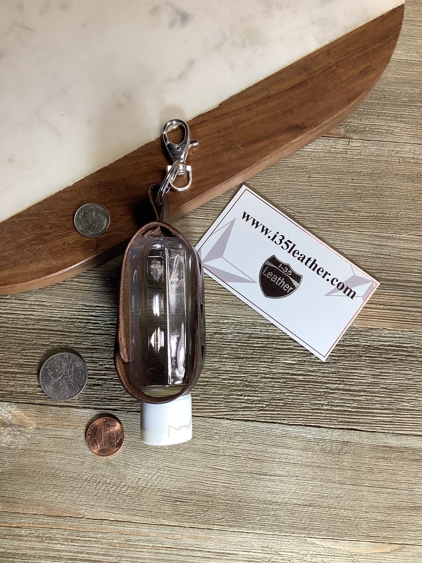 Leather 2 oz Bottle Carrier/Keychain