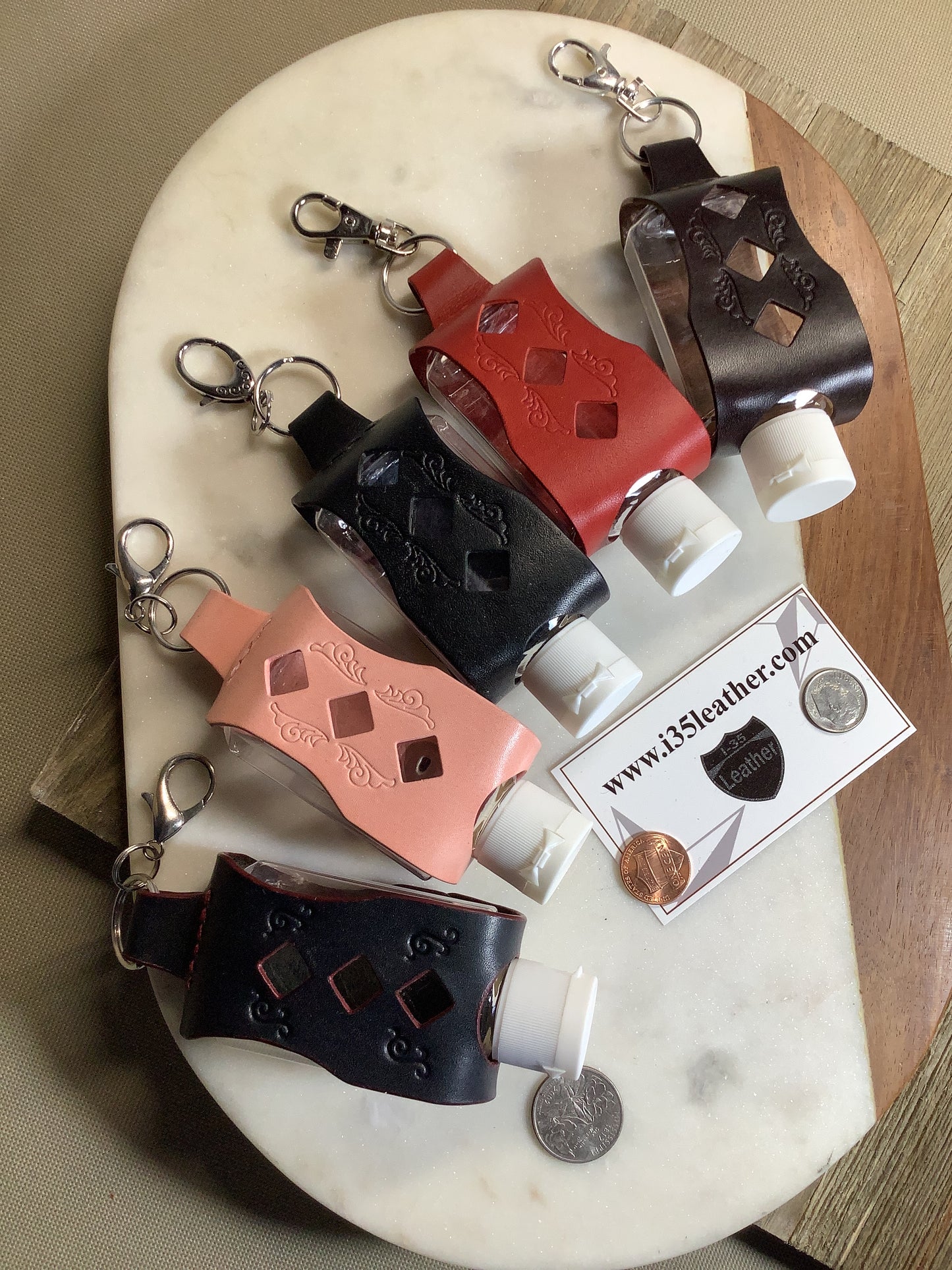 Leather 2 oz Bottle Carrier/Keychain