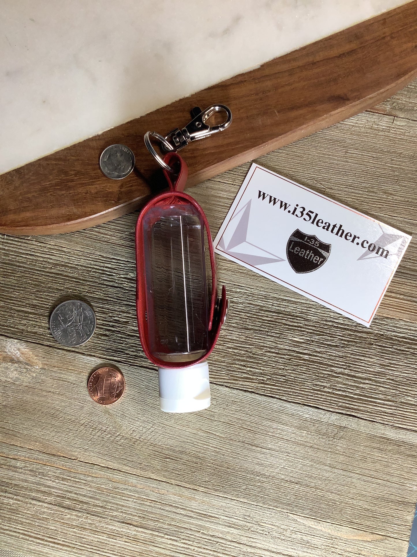 Leather 2 oz Bottle Carrier/Keychain