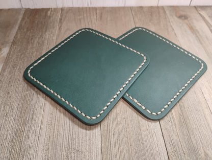 Leather coaster set of 2