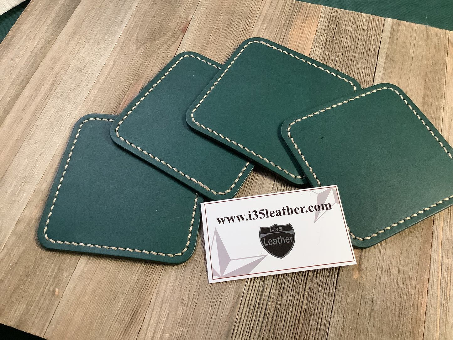 Leather coasters set of 4
