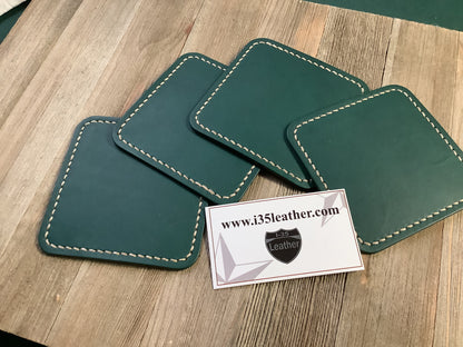 Leather coasters set of 4
