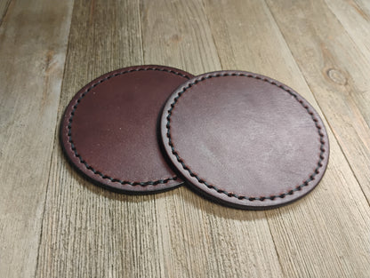 Leather coaster set of 2