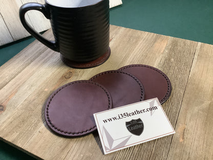 Leather coasters set of 4