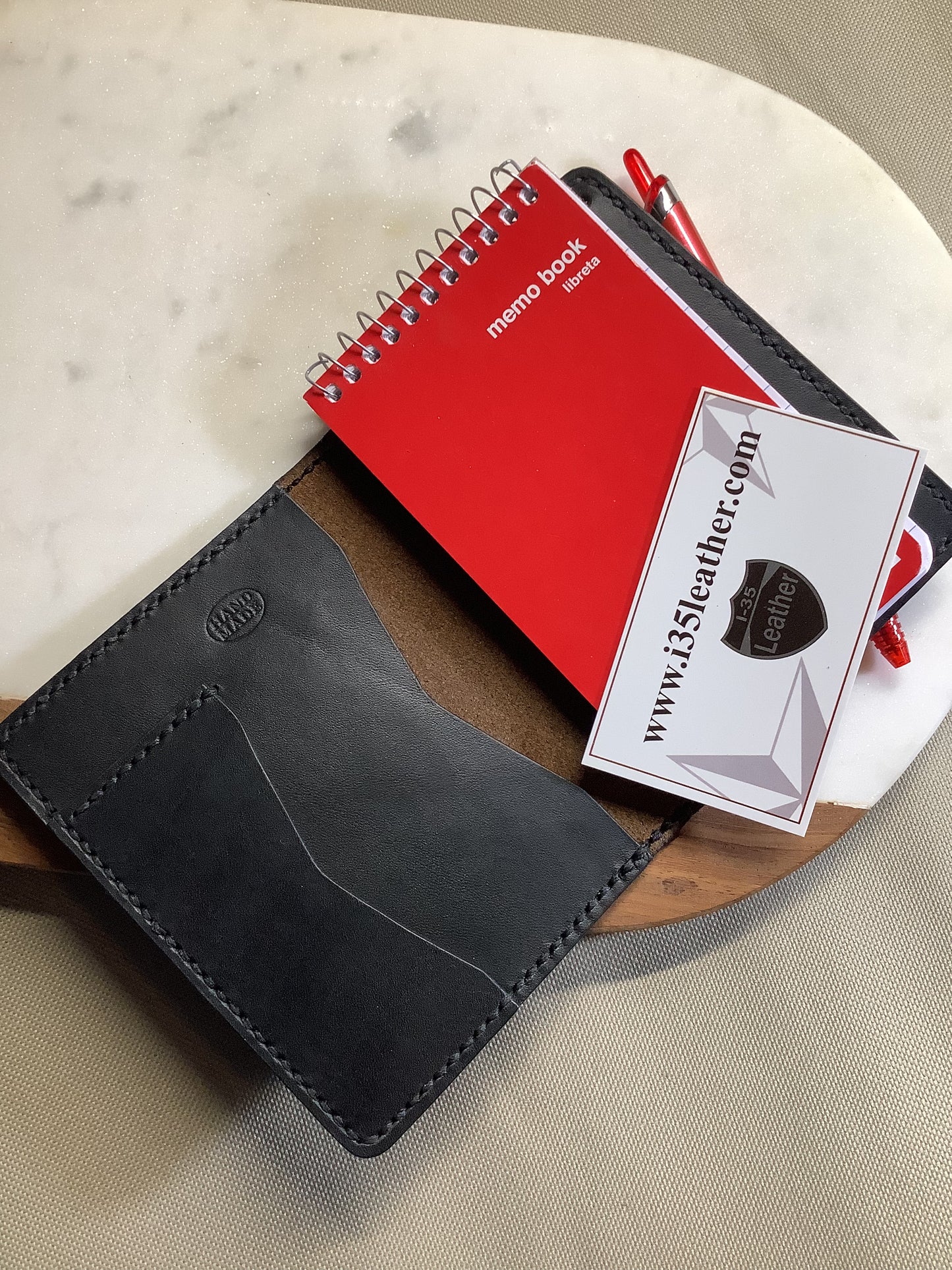 I-35 Leather - Small Notepad - Pecan exterior Leather