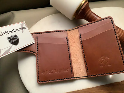 I-35 Leather - Vertical Wallet - Casino Skulls