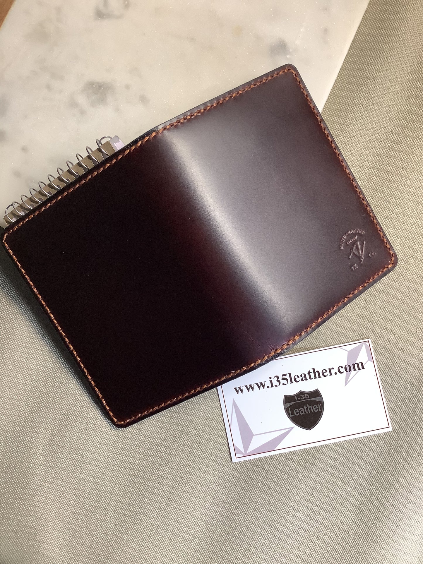 I-35 Leather - Small Notepad - Pecan exterior Leather