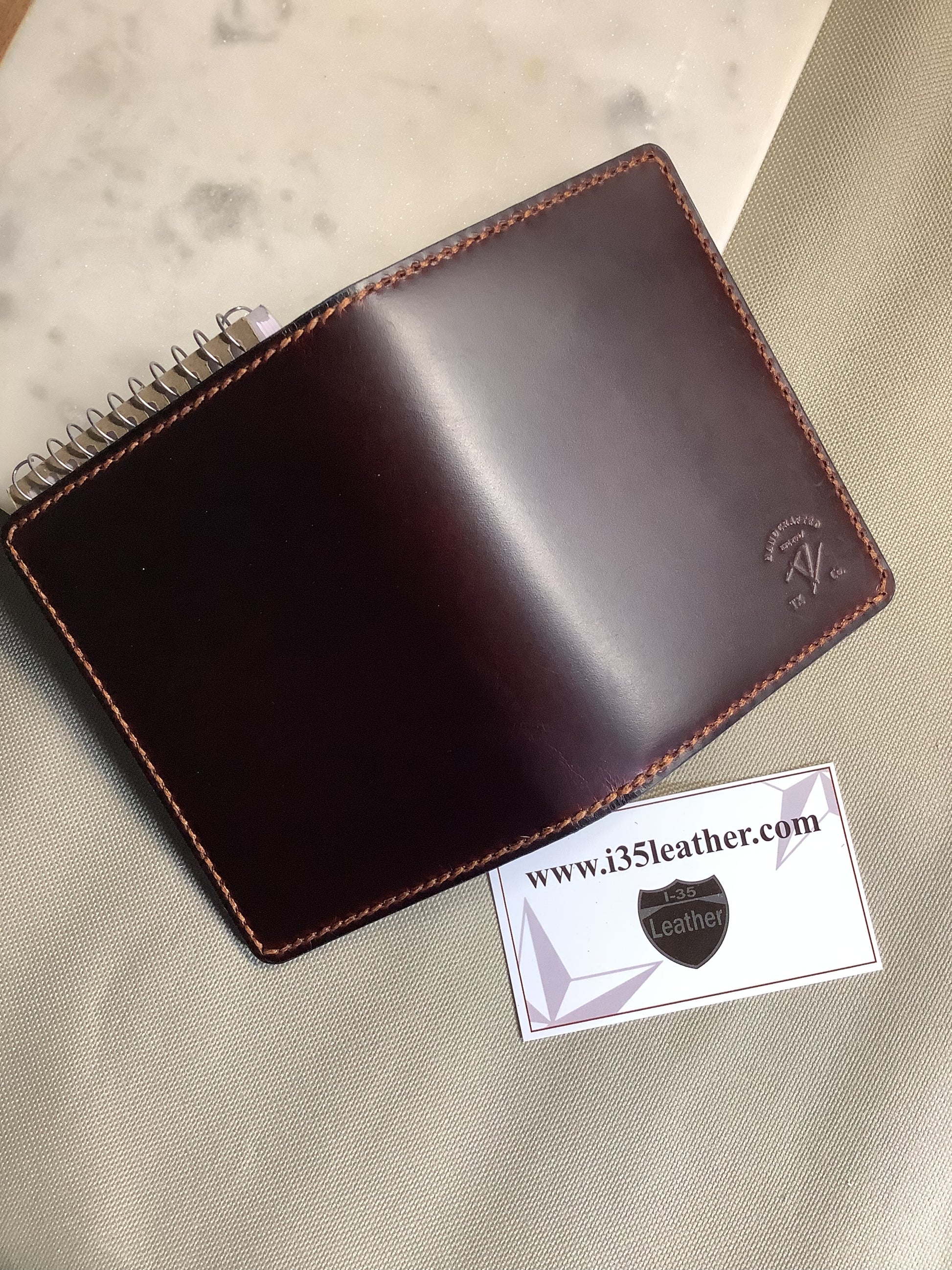 I-35 Leather - Small Notepad - Pecan exterior Leather